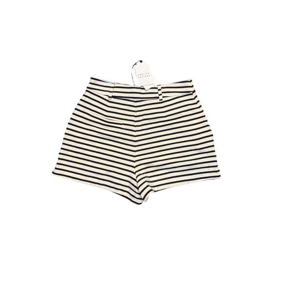 English Factory Pants - english factory high waist white black stripe short size xs